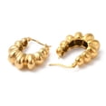 thumbnail image 2 of 6pairs Ion Plating(IP) 304 Stainless Steel Croissant Hoop Earrings golden 31x10mm, 2 of 2