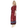thumbnail image 4 of HAPPY BAY Women's Loungewear Oversize Slit Dress Caftan Maxi Flowy Home Wear 2X-3X Plum-AC899, 4 of 4