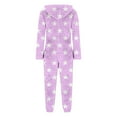 thumbnail image 5 of Xdegoge Adult Onesies Fleece Pajamas Fuzzy Hooded Zip Up One Piece Jumpsuit Heart Graphic Loungewear Sleep Pajama Sherpa Warm Winter Clothes, 5 of 5