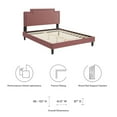 thumbnail image 7 of Twin Bed Brown Wood Legs Dusty Pink Velvet, 7 of 7