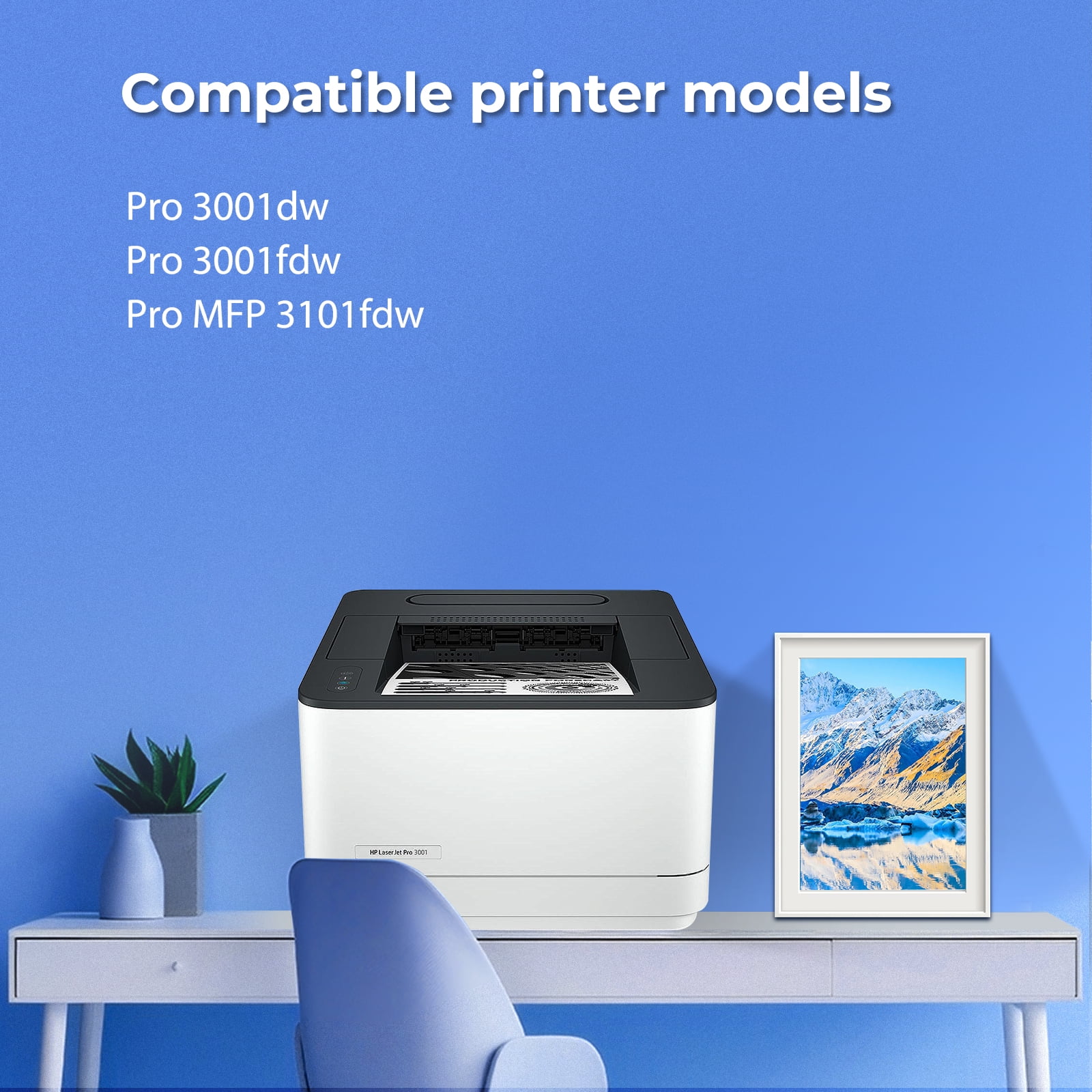 Finepix Ink Compatible for HP 138A W1380A 138X W1380X Black Toner Cartridge with Chip Work for Pro 3001dw 3001fdw MFP 3101fdw Series Printer Ink ( 2-Pack )