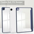 thumbnail image 4 of Allytechgroup Folio Case for Samsung Galaxy Tab A9 Plus/A9+ 11 Inch 2023 Model (SM-X210/X216/X218), Slim Trifold Stand Cover with Pencil Holder, Clear Back Shell Shockproof TPU Bumper Cover, Darkblue, 4 of 10