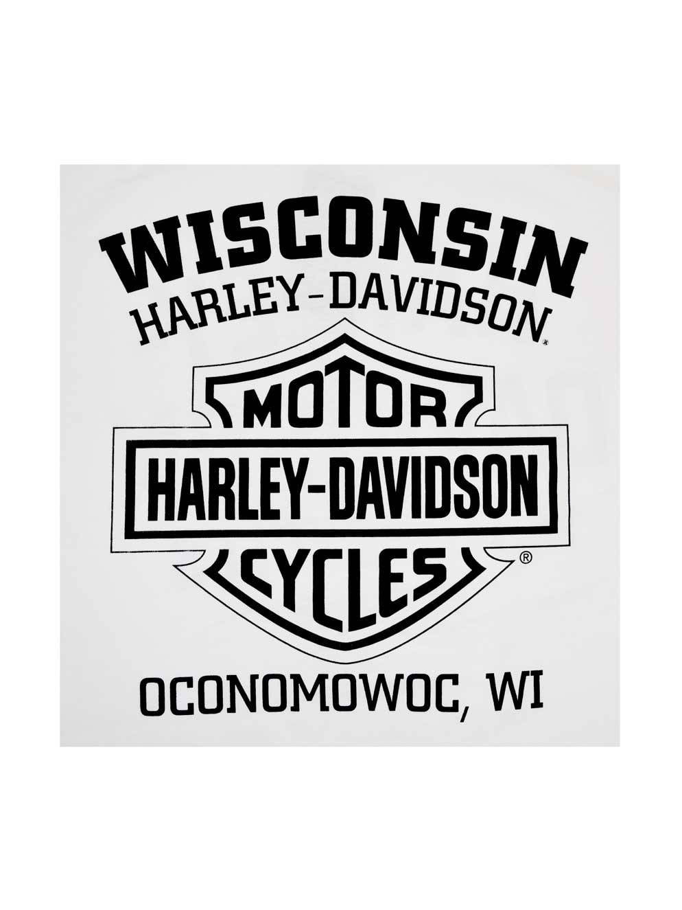 Harley-Davidson Mens Distressed Freedom Fighter Long Sleeve Shirt White