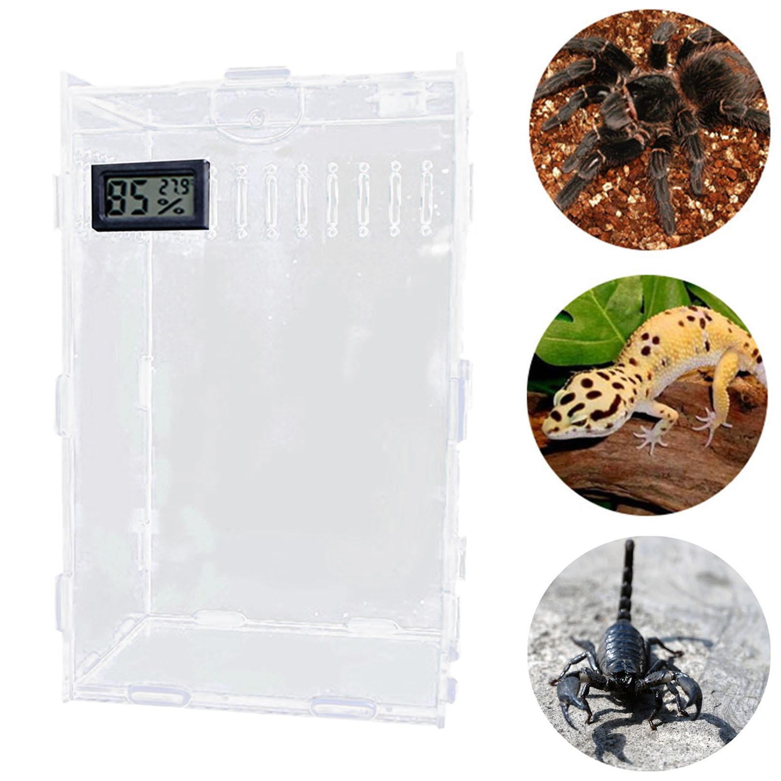 Reptile Enclosure Acrylic Tarantula Habitat Spider Cage DIY Ventilated Viewing for Hermit Crab Frogs M