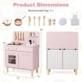 thumbnail image 3 of Costway Kids Kitchen Playset with Light up Stove & Cooking Sounds Oven Sink Faucet Pink, 3 of 10