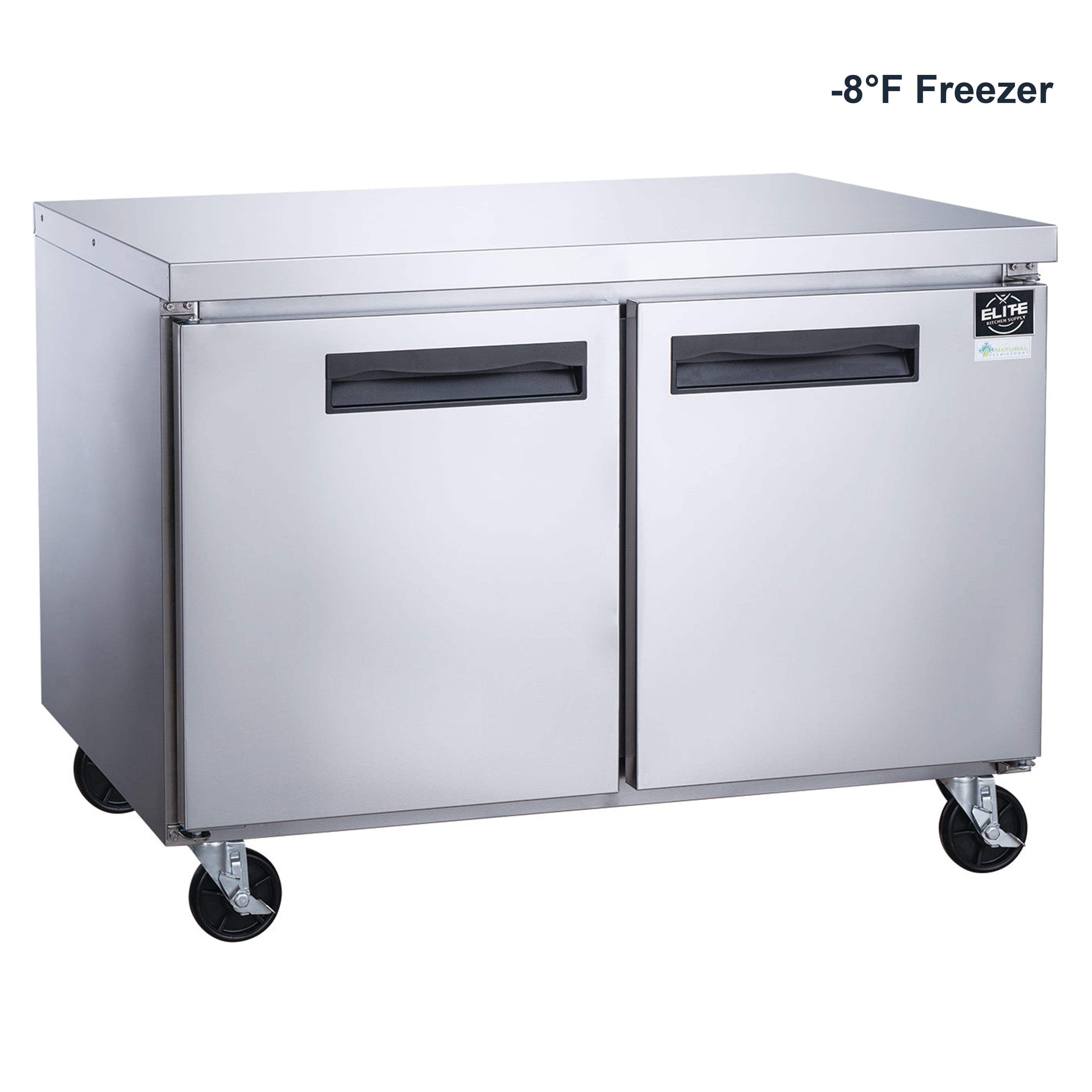 NSF 48 in. 2-Door Undercounter Freezer 13 Cu. Ft. Worktop Commercial Freezer in Stainless Steel ETL