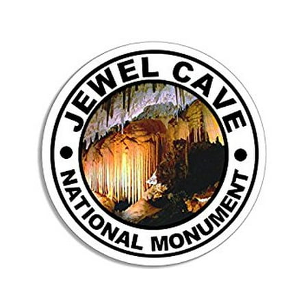 ROUND Jewel Cave National Monument Sticker Decal (Vintage Look south dakota) Size: 4 x 4 (Best Caves In South Dakota)