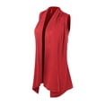 thumbnail image 3 of Made by Olivia Women's Solid Lightweight Sleeveless Draped Open Front Cardigan Vest, 3 of 7