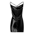thumbnail image 5 of Summer Saving Wycnly Summer Dresses for Women Sleeveless V-Neck Solid Mini Sun Dress Party Club Sexy Low-Cut Spaghetti Strap Dresses Black S Up to 65% off, 5 of 6