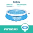 thumbnail image 3 of Bestway Fast Set 6'x20" Round Inflatable Above Ground Outdoor Swimming Pool, 3 of 7