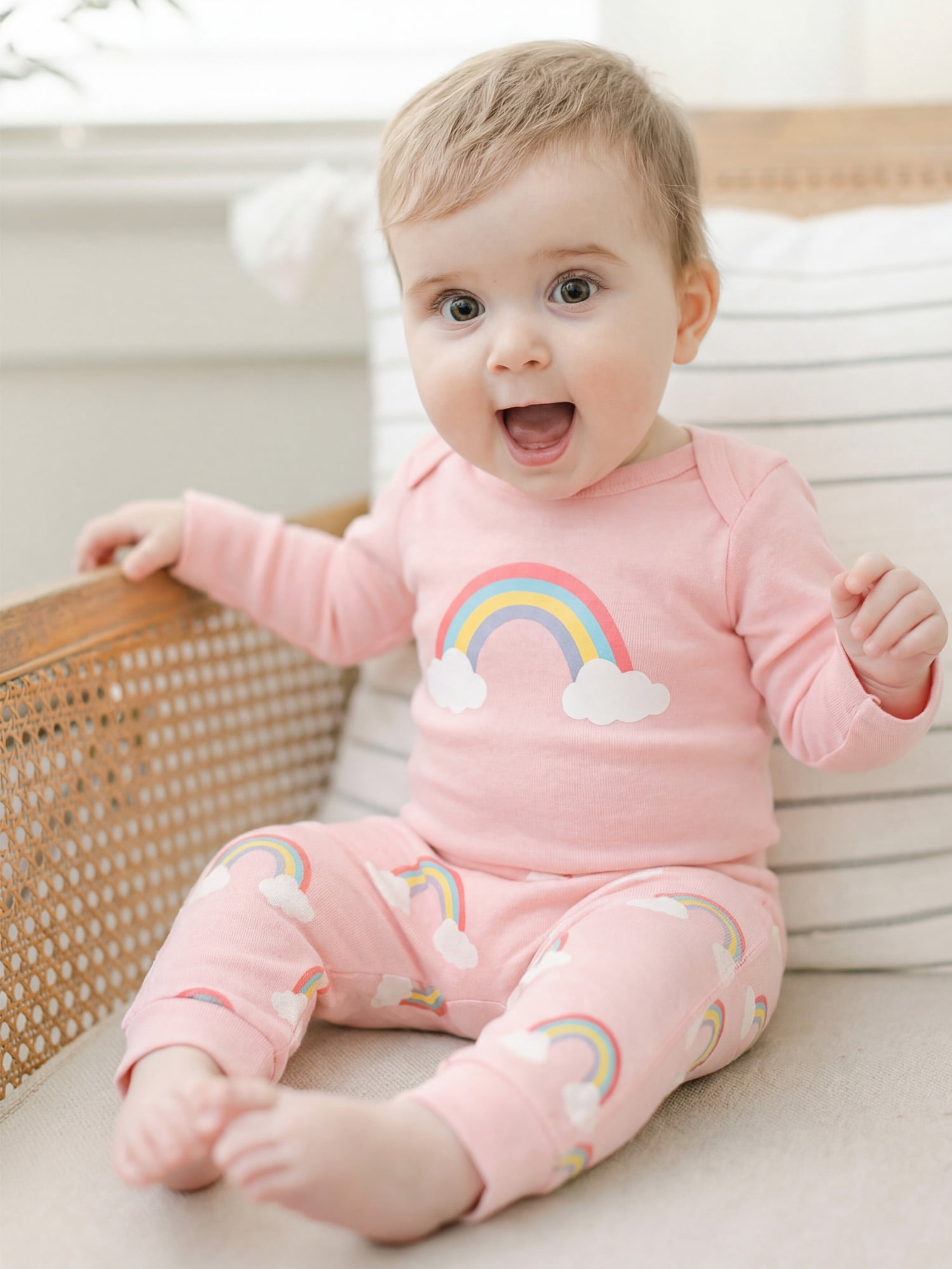 M+A by Monica + Andy Organic Cotton Gender Neutral First Moves Bodysuit + Groove Pant Set, Sizes Newborn -24 Months