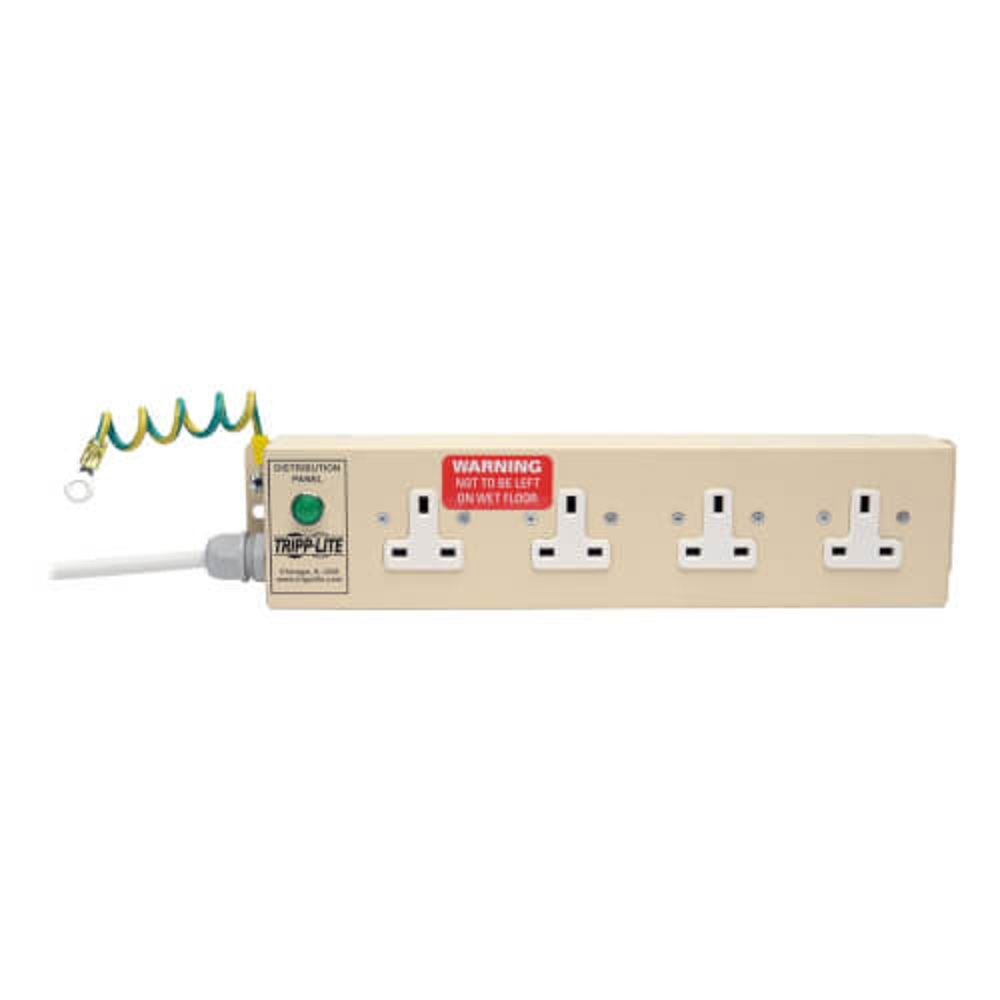 UK BS1363 MedicalGrade Power Strip with 4 UK Outlets, 3m Cord