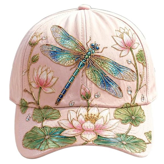 2026 Garden Baseball Cap, Adjustable Baseball Cap with Honeybee Wildflower Botanical