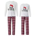 thumbnail image 1 of Pijama navideño a juego para pareja, conjunto de pijamas blancos, sombrero de Navidad, Mr & Mrs. Loungwear, 1 of 4