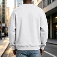 thumbnail image 6 of LODIENY Mens Crew Neck Sweatshirts with Arm Zipper Pockets and Kangaroo Pocket Long Sleeve Baggy Basic Athletic Fall Winter Sweatshirt White XXL, 6 of 7