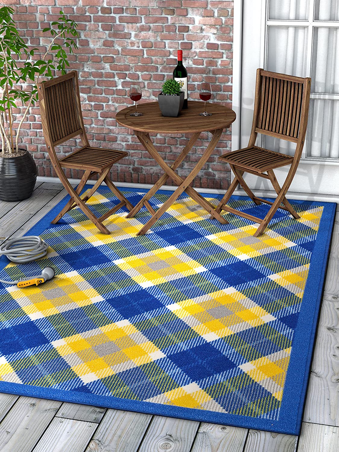 Well Woven 67364 Clark Modern Non Slip Washable Rug, Blue - 3 ft. 3 in. x 4 ft. 7 in.