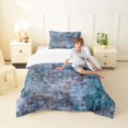 thumbnail image 4 of Homewish Blue Watercolor Gradient Twin Comforter Sets,Geometric Abstract Bedding Set,Reversible,2-Piece,1 Comforter and 1 Pillowcase, 4 of 7