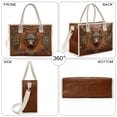 thumbnail image 3 of ZUXONGSY Wolf Leather Print PVC Tote Bags for Women with Zipper Women's PVC Handbag Waterproof Shoulder Bag for Summer Vacation, Weekend Trips, 3 of 7
