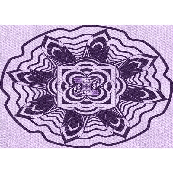 Ahgly Company Indoor Rectangle Patterned Blossom Pink Area Rugs, 5' x 7'