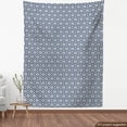 thumbnail image 3 of Ethnic Fabric by the Yard, Oriental Geometric Pattern with Floral Motif, Decorative Upholstery Fabric for Sofas and Home Accents, Blue Grey Night Blue by Ambesonne, 3 of 4