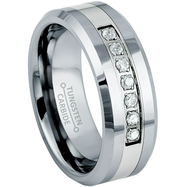 Jewelry Avalanche - Tungsten Wedding Ring - Band for Mens 8mm 