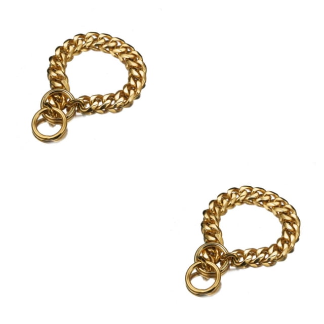 Collar para perro Methold acero de titanio dorado 26 pulgadas 2Conjunto