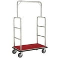 thumbnail image 3 of Silver Stainless Steel Bellman Cart, Straight Uprights, 6" Rubber Casters, 41-1/4"L x 24"W x 73"H, 3 of 6