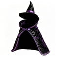 thumbnail image 2 of Halloween Cat Costume Witch Cloak Wizard Hat Pet Outfit for Cats Funny Dress Up Apparel for Halloween Parties Photos, 2 of 8