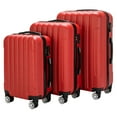 thumbnail image 5 of Canddidliike 3 Pieces Luggage Set, 3-in-1 Multifunctional Large Capacity Traveling Storage Suitcase, Vertical Luggage Set with Universal Wheel and Aluminium Alloy Pull Rod, Red, 5 of 10