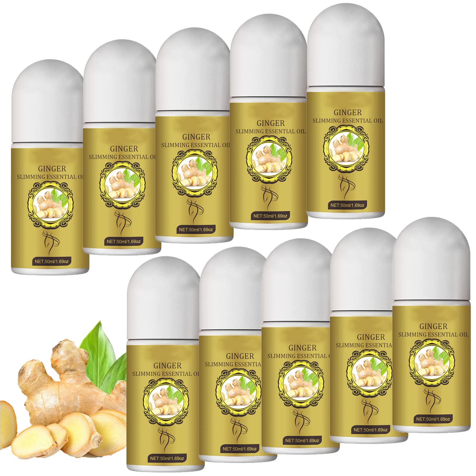 Lymphatic Detox Roller Ginger Oil, Belly Drainage Ginger Oil, Ginger