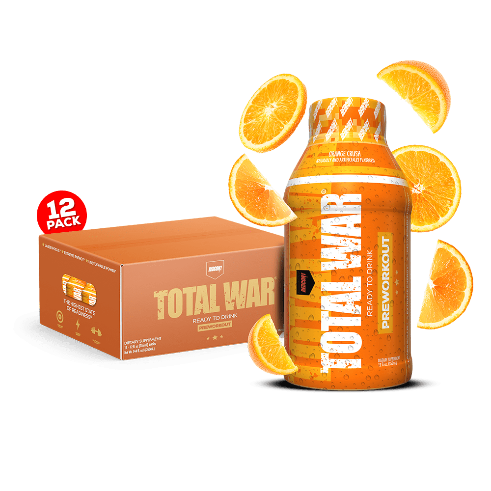 Redcon1 Total War PreWorkout Drink, Orange Crush, 12 fl oz, 12 Pack