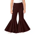 thumbnail image 2 of EnJoCho Toddler Girls Baggy Bell-Bottom Pants Loose Wide Leg Elastic High Waist Ruffled Flared Trousers Little Girls Soft Knit Flared Pants Elastic High Waist Bell Bottom Pants, 2 of 6