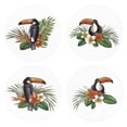 thumbnail image 2 of 4 Unidades Posavasos de Taza de Café para Navidad de Cerámica de Madera de Corcho para Proteger Su de Comedor Tucán Impreso Baoblaze Posavasos de taza de café, 2 of 6