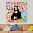 thumbnail image 2 of IDEA4WALL Canvas Print Wall Art Mona Lisa Leonardo da Vinci Spray Paint Graffiti & Street Art Abstract Illustrations Modern Art Decorative Bohemian Multicolor for Rooms - 24"x24", 2 of 5