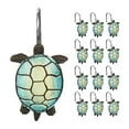 Sunlit Sea Turtle Shower Curtain Hooks, Home Decorative Shower Curtain Rings for Bathroom, Resin