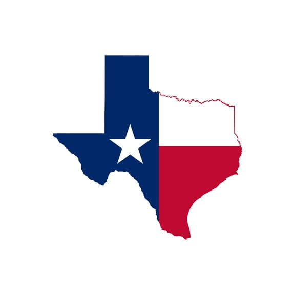 24x36 gallery poster, Texas flag map