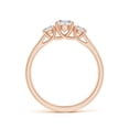 thumbnail image 2 of ANGARA Natural 3 Stone Diamond Trellis Engagement Ring in 14K Rose Gold for Women (Size-5.1mm| Color-I-J| Clarity-I1-I2) | April Birthstone, Anniversary, Jewelry Gift for Women | Natural Diamond Ring, 2 of 10