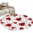 thumbnail image 2 of Cartoon Animals Round Area Rug 3.3 FT, Non Slip Small Entryway Kitchen Mat, Funny Modern Simple Red Love Stripes Washable Soft Circular Rug Non-Shedding Door Mat for Bathroom Playroom Kids Room, 2 of 9