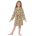 thumbnail image 6 of FORMRS Niños Bathrobe Unisex Hooded Robe Soft Plush Pajamas Sleepwear, Size 7-9T, Retro Blossom Flower, 6 of 7