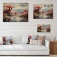 thumbnail image 4 of Designart "Pink Mount Fuji Japanese Icon in Art I" Japanese Print on Natural Pine Wood, 4 of 5