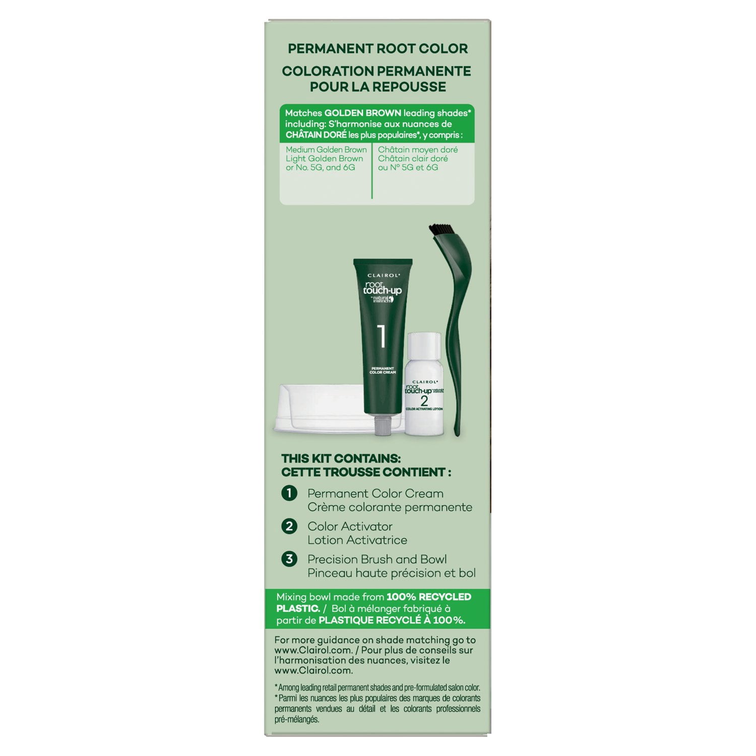 (2 pack) Clairol Root Touch-Up Natural Instincts Permanent Hair Dye, 5G Golden Brown, Hair Color, 1 Kit