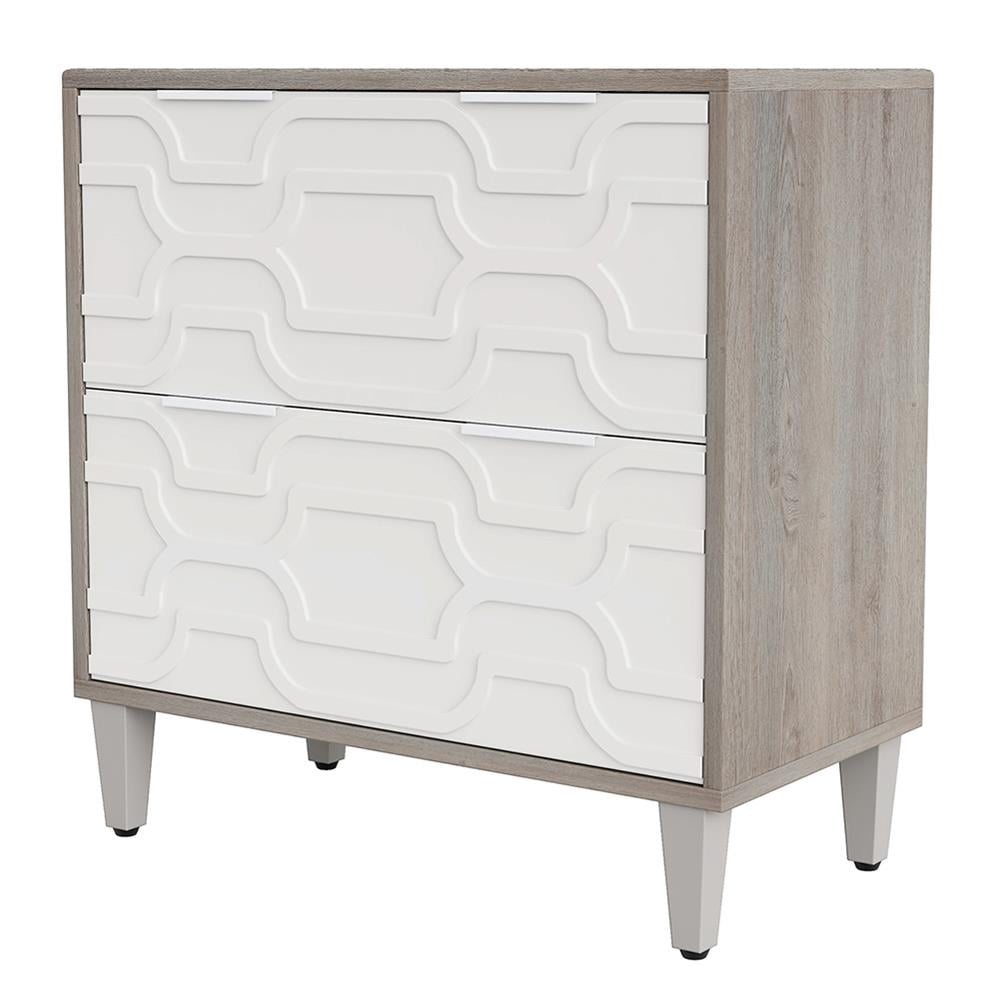 Barara King File Stroage Cabinet, File Cabinet, Office Filing Cabinet Organizer, Wood File Cabinet, 2-Drawer Storage Cabinet for A4/Letter/Legal Size,White