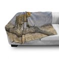 thumbnail image 3 of Leopard Soft Flannel Fleece Throw Blanket, Fierce and Creature Standing on Branch with a Blurred Background, Cozy Plush for Indoor and Outdoor Use, 60" x 80", Multicolor, by Ambesonne, 3 of 6