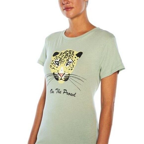 Wildfox On The Prowl Cheetah Keke Tee Aqua Grey ( M )