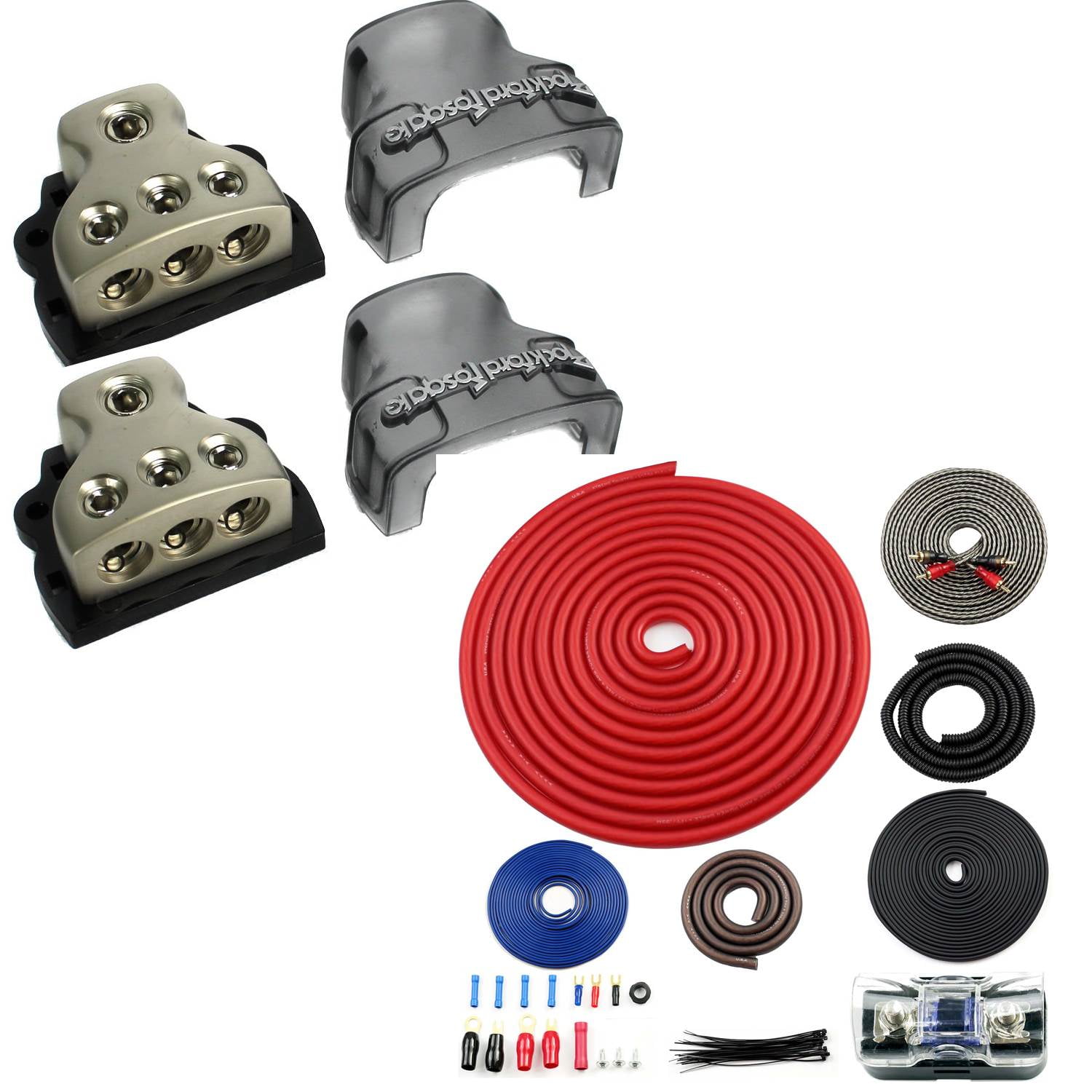 ROCKFORD FOSGATE RFD4 0//1//4-Gauge Ga AWG Car Audio Distribution Block 1-In 3-Out