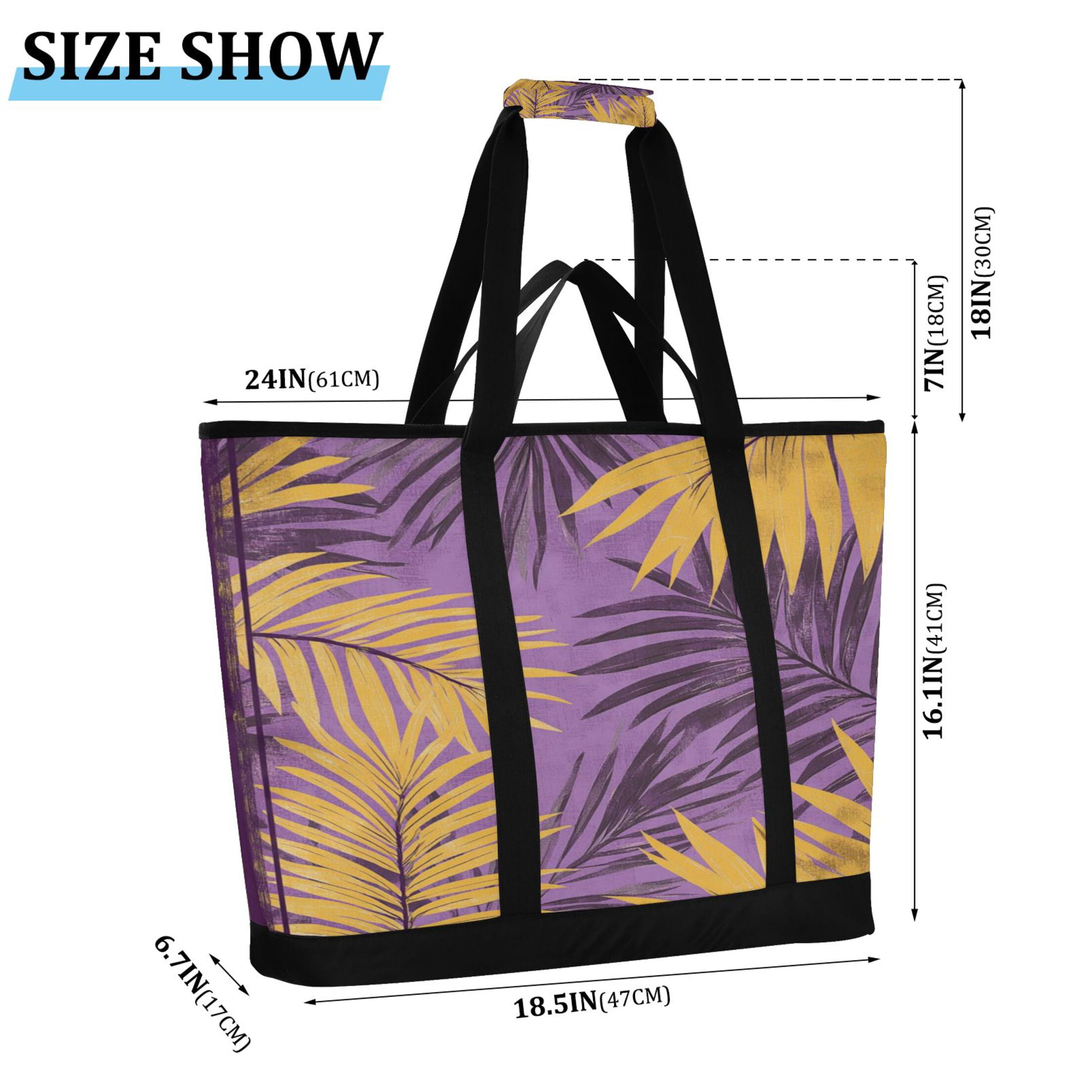 Large Hand-held Ice Pack Picnic Bag Insulation and Refrigeration Suitable for Shopping Picnics and Camping Super Cool Yellow Leaf