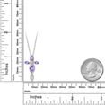 thumbnail image 6 of Cross Necklace for Women in 925 Silver and 10K Yellow Gold with Blue Tanzanite and White Moissanite | 1.38 Cttw | Jesus Christian Religious Crucifix | Marquise 8X4MM | With 18 inch Chain, 6 of 6