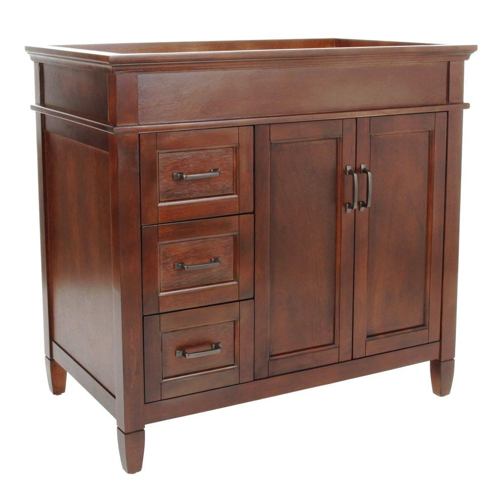 Photo 1 of Ashburn 36 in. W x 21.5 in. D x 34 in. H Vanity Cabinet Only in Mahogany