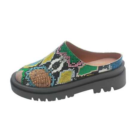 

ZHAGHMIN Womens Loafers Black Fashion Autumn Women Casual Shoes Round Toe Print Middle Heel Thick Sole Non Slip Comfortable Casual Heels Comfort House Slippers Women Shoes Womens Casual Sketches San