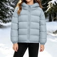 thumbnail image 4 of Afuyipoi Girls Puffer Jacket (3-15) Hooded Zip-Up Winter Warm Outerwear Blue 12, 4 of 9